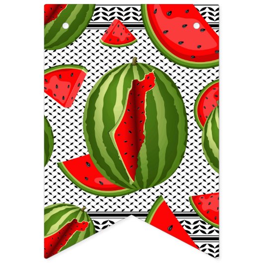 Watermelon Palestine Map Slice Wimpelkette (Erste Fahne)