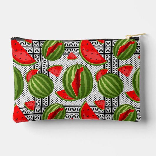 Watermelon Palestine Map Slice Zubehörtasche (Rückseite)