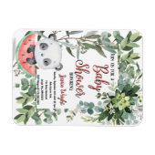 Watermelon Panda Watercolor Babydusche Magnet (Horizontal)
