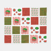 Watermelon Patchwork Fleecedecke (Vorderseite (Horizontal))