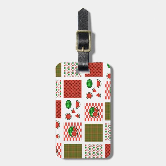 Watermelon Patchwork Gepäckanhänger (Vorderseite vertikal)