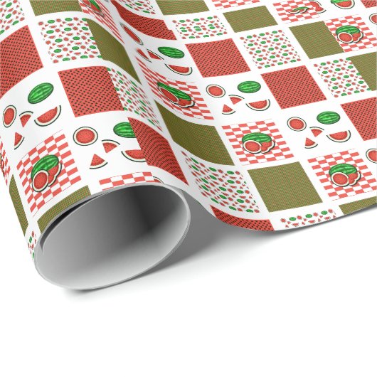 Watermelon Patchwork Geschenkpapier (Rolleneckpunkt)
