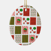 Watermelon Patchwork Keramik Ornament (Rechts)
