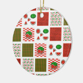 Watermelon Patchwork Keramik Ornament (Links)
