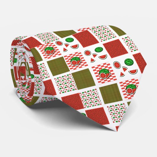 Watermelon Patchwork Krawatte (Gerollt)