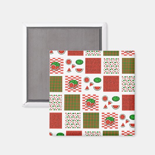 Watermelon Patchwork Magnet (Vorderseite/Rückseite)