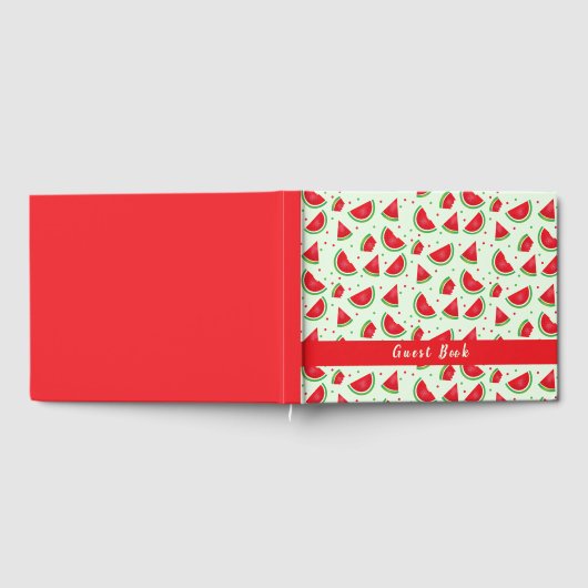 Watermelon Pattern Fruchtmelon Hellgrün Gästebuch (Voll)