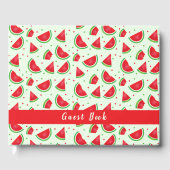 Watermelon Pattern Fruchtmelon Hellgrün Gästebuch (Vorderseite)