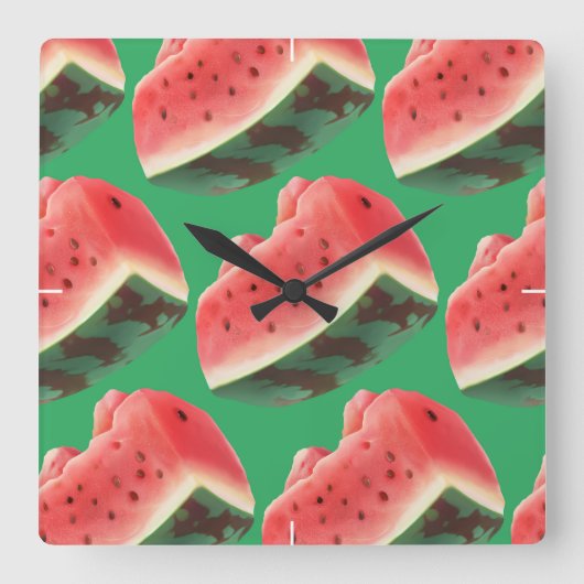 Watermelon Pattern Quadratische Wanduhr (Vorderseite)