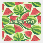Watermelon Pattern Quadratischer Aufkleber (Vorderseite)