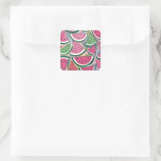 Watermelon Pattern Quadratischer Aufkleber (Tasche)