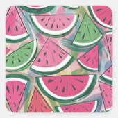 Watermelon Pattern Quadratischer Aufkleber (Vorderseite)