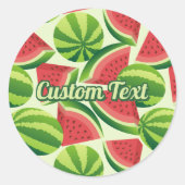 Watermelon Pattern Runder Aufkleber (Vorderseite)
