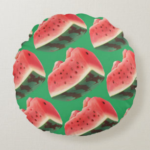 Watermelon Pattern Rundes Kissen