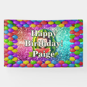 Watermelon Personalisierter Charakter Geburtstagsb Banner