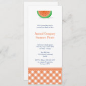 Watermelon Picknick Roter Gingham Freibad Einladung (Vorne/Hinten)