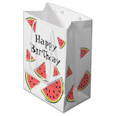 Watermelon Pieces Birthday Mittlere Geschenktüte (Vorderseite Schrägansicht)
