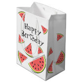 Watermelon Pieces Birthday Mittlere Geschenktüte (Rückseite Schrägansicht)