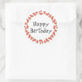 Watermelon Pieces Circle Happy Birthday Runde Runder Aufkleber (Tasche)