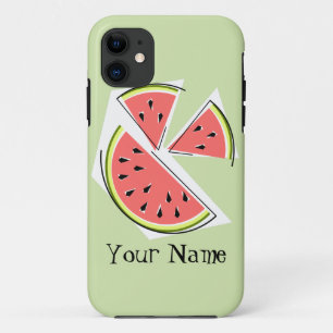 Watermelon Pieces green 'Name' iPhone Case