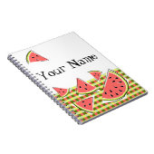 Watermelon Pieces Karo Name Notizblock (Rechte Seite)