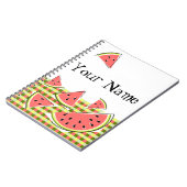 Watermelon Pieces Karo Name Notizblock (Linke Seite)