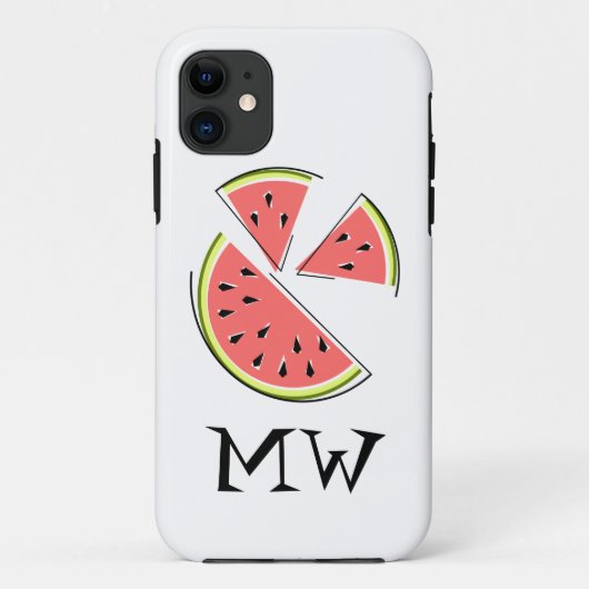 Watermelon Pieces 'Monogram' iPhone case (Rückseite)