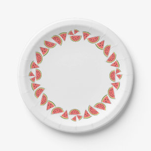 Watermelon Pieces Rundpapier Platte Pappteller