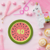 Watermelon Pink 40-Age-Papier-Teller Pappteller (Party)