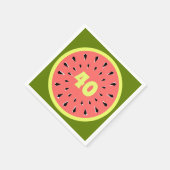 Watermelon Pink 40-Age Servietten Papier (Ecke)