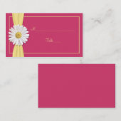 Watermelon Pink Daisy Wedding Platzkarten (Vorne/Hinten)