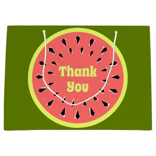 Watermelon Pink Danke Große Geschenktüte (Vorderseite)