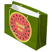 Watermelon Pink Danke Große Geschenktüte (Vorderseite Schrägansicht)