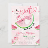 Watermelon Pink Girl Babydusche Einladung (Vorderseite)