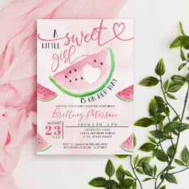 Watermelon Pink Girl Babydusche Einladung