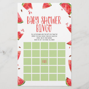 Watermelon Pink Green Bingo Baby Showspiel Briefpapier