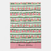 Watermelon Pink Green Black personalisieren Geschirrtuch (Vertikal)