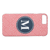 Watermelon Pink Griechisches Schlüsselmuster Marin Case-Mate iPhone Hülle (Rückseite (Horizontal))