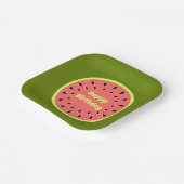 Watermelon Pink Happy Birthday Square Pappteller (Gewinkelt)