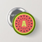 Watermelon Pink Monogram Button (Vorne & Hinten)