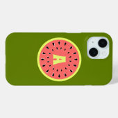 Watermelon Pink "Monogram" Case-Mate iPhone Hülle (Rückseite (Horizontal))