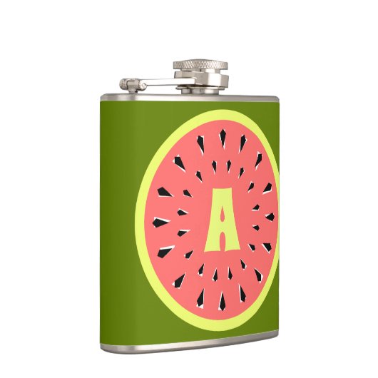 Watermelon Pink Monogram Flachmann (Rechts)