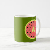 Watermelon Pink Monogram Kaffeetasse (VorderseiteRechts)