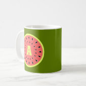 Watermelon Pink Monogram Kaffeetasse (Vorderseite Links)