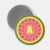 Watermelon Pink Monogram Magnet (Vorderseite/Rückseite)