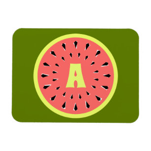 Watermelon Pink Monogram Magnet