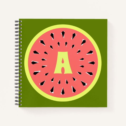 Watermelon Pink Monogram Notizblock (Vorderseite)