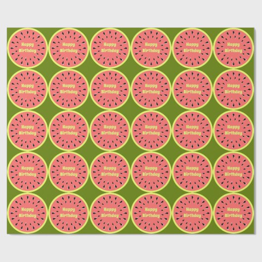Watermelon Pink Multi Happy Birthday Geschenkpapier (Flach)