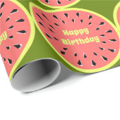 Watermelon Pink Multi Happy Birthday Geschenkpapier (Rolleneckpunkt)