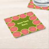 Watermelon Pink Multi Text Rechteckiger Pappuntersetzer (angewinkelt)